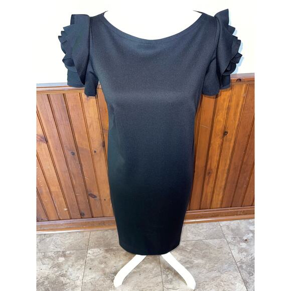 Womens Pietro Brunelli‎ Milano Black Ruffle Short Sleeve Maternity Dress Size XS - Picture 2 of 11